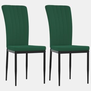 vidaXL Cadeiras de jantar 2 pcs veludo verde-escuro