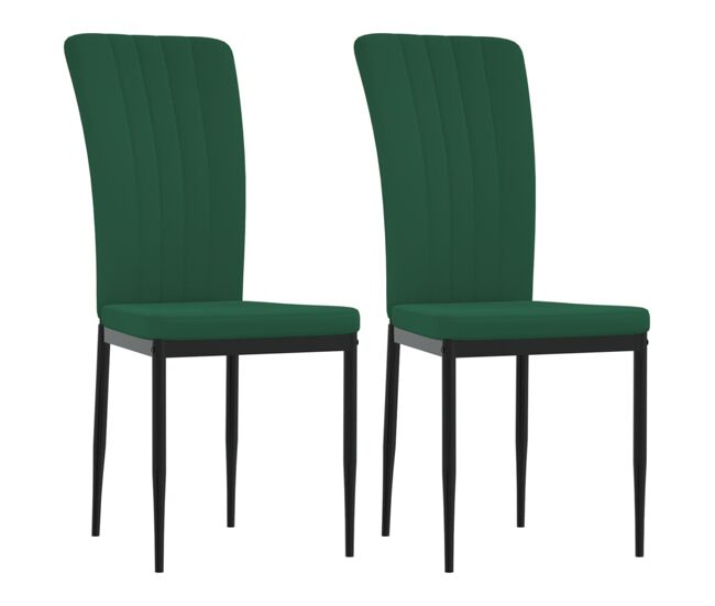 Vidaxl sillas de comedor 2 unidades terciopelo verde oscuro