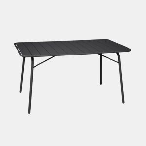 Mesa de jardim dobrável metálica, 6 lugares, Amelia 140cm, Antracite, 141.2x80x72.5 cm