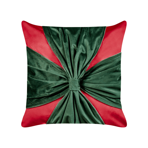 Conjunto de 2 almofadas decorativas MARSHMALLOW Veludo 45 x 45 cm Vermelho Padrão natalicio