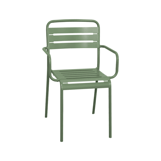 Cadeira de jardim em aço, set de 2, Amelia, Verde, 50.4x53x79.5 cm