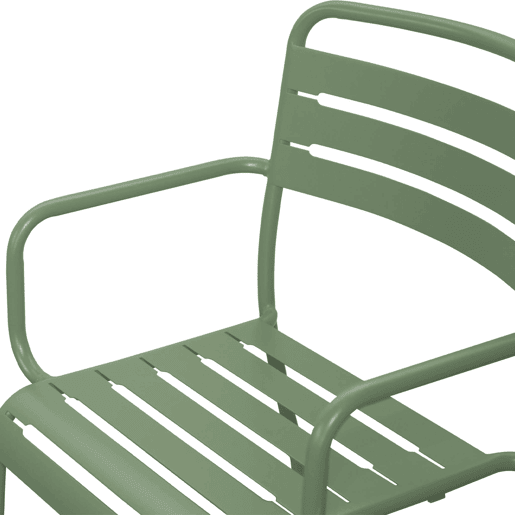 Cadeira de jardim em aço, set de 2, Amelia, Verde, 50.4x53x79.5 cm