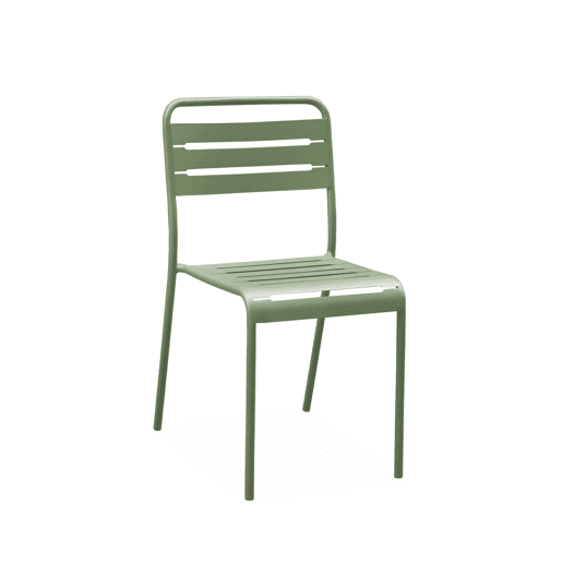 Cadeira de jardim em aço, set de 4, Amelia, Verde, 44x52x79 cm