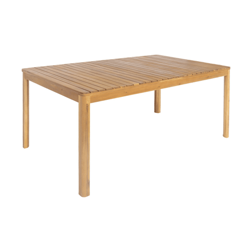 Mesa de jardim de acácia com cantos arredondados, 8 lugares, Senora 160cm, Natural, 160x90x75 cm