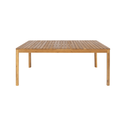 Mesa de jardim de acácia com cantos arredondados, 8 lugares, Senora 160cm, Natural, 160x90x75 cm