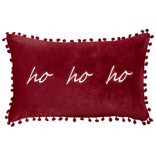 Conjunto de 2 almofadas decorativas MOCHI Veludo 30 x 50 cm Vermelho Padrão natalicio