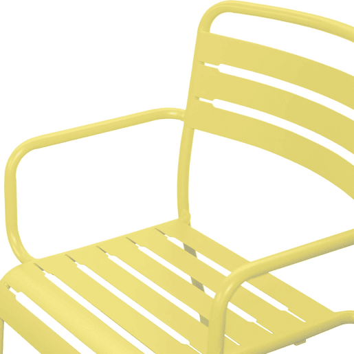 Cadeira de jardim em aço, set de 2, Amelia, Amarelo, 50.4x53x79.5 cm