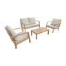 Conjunto de mobiliário de jardim de madeira, 4 lugares, Ushuaia, Madeira, 123x82.7x74.6 cm