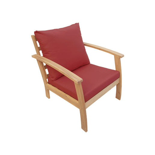 Conjunto de mobiliário de jardim de madeira, 4 lugares, Ushuaia, Madeira, 123x82.7x74.6 cm