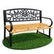 Banco de jardín REO con madera lacada y patas de acero 118x51 Banco de jardín REO con madera lacada y patas de acero 118x51 Negro/ Madera