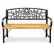 Banco de jardín REO con madera lacada y patas de acero 118x51 Banco de jardín REO con madera lacada y patas de acero 118x51 Negro/ Madera