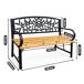 Banco de jardín REO con madera lacada y patas de acero 118x51 Banco de jardín REO con madera lacada y patas de acero 118x51 Negro/ Madera