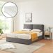 Cama matrimonio Lunner somier abatible 204x146 Cama matrimonio Lunner somier abatible 204x146 Gris Oscuro