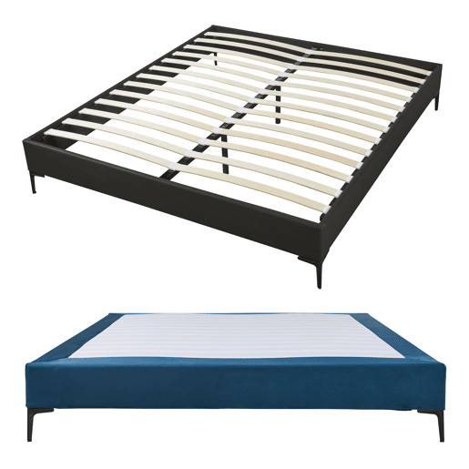 Cama de casal Lilla com colchão 180x200 cm Veludo - Azul en.casa Cama de casal Lilla com colchão 180x200 cm Veludo - Azul en.casa