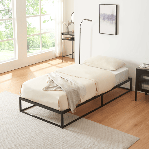 Cama metálica Trerunta com estrado e colchão 90x200 cm - Preto en.casa