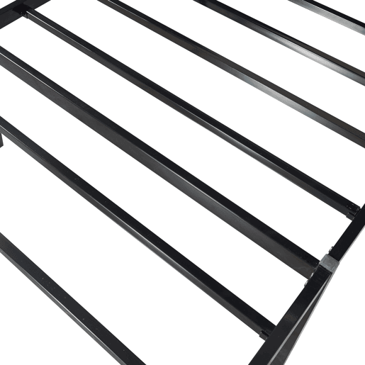Cama metálica Vårdö com estrado e colchão 90x200 cm - Preto en.casa