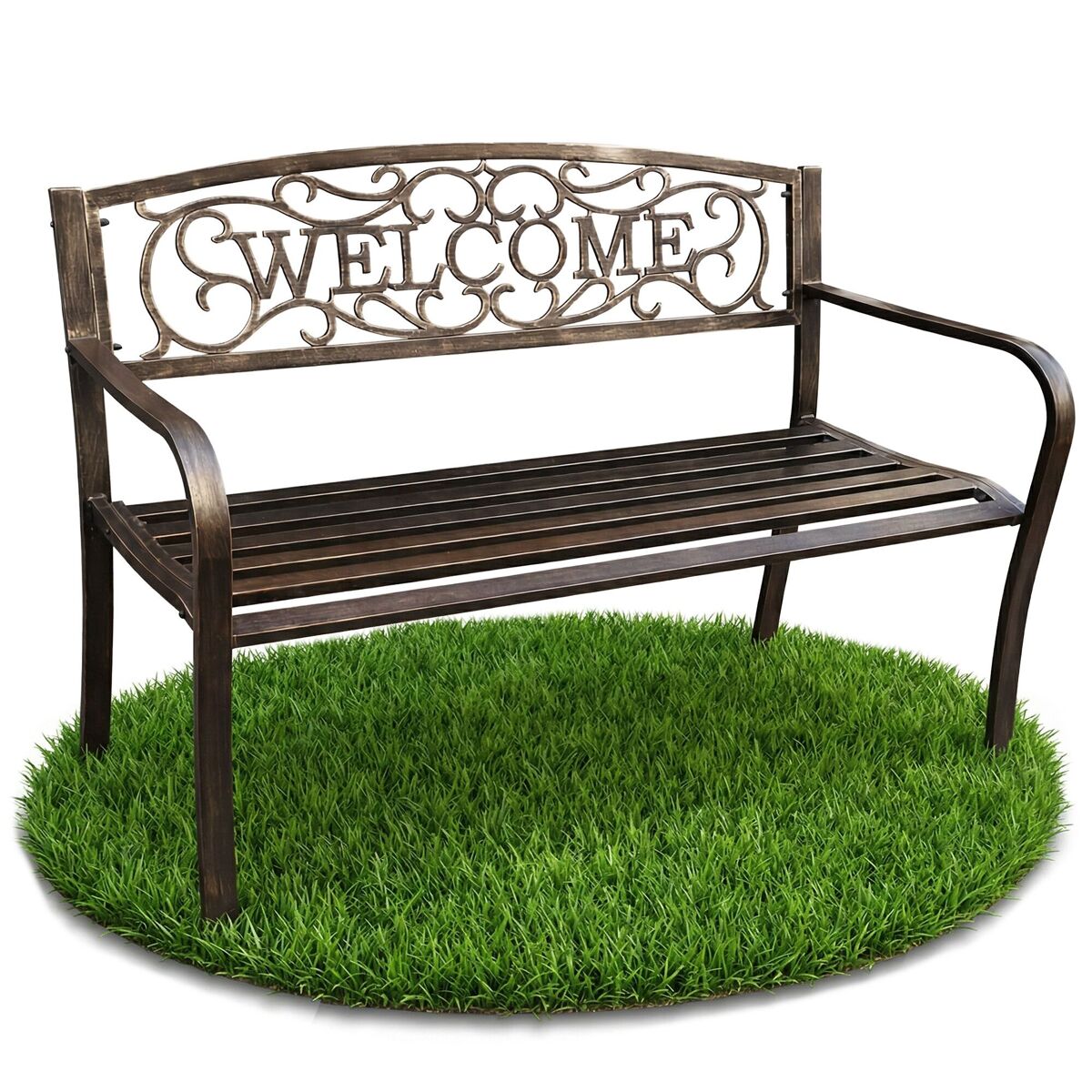 Banco de jardín IRYS con patas de acero 127x62 Marrón