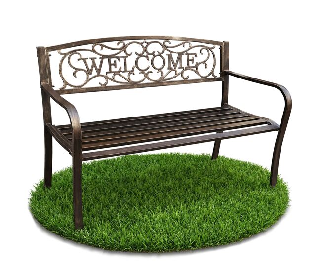 Banco de jardín IRYS con patas de acero 127x62
