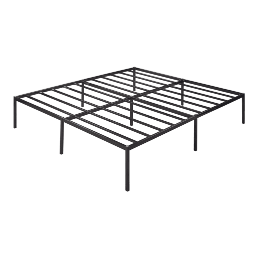 Cama metálica Vårdö com estrado e colchão 160x200 cm - Preto en.casa