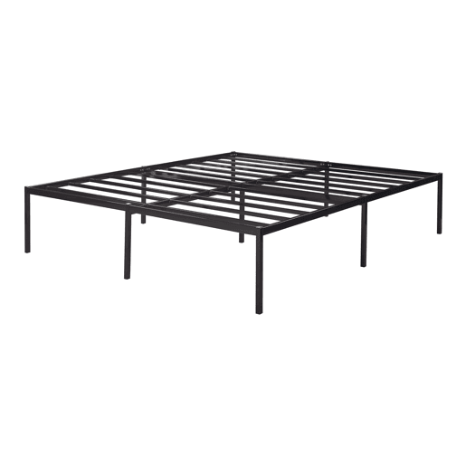 Cama metálica Vårdö com estrado 160x200 cm - Preto en.casa