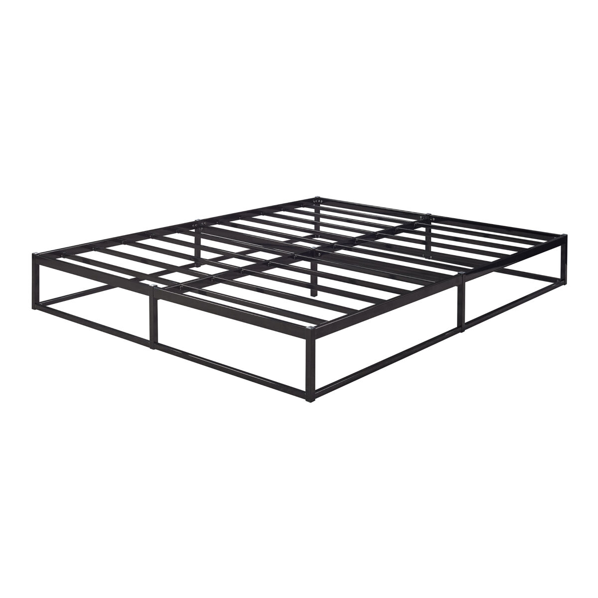 Cama de metal trerunta con somier 180x200 cm - negro [en.casa]