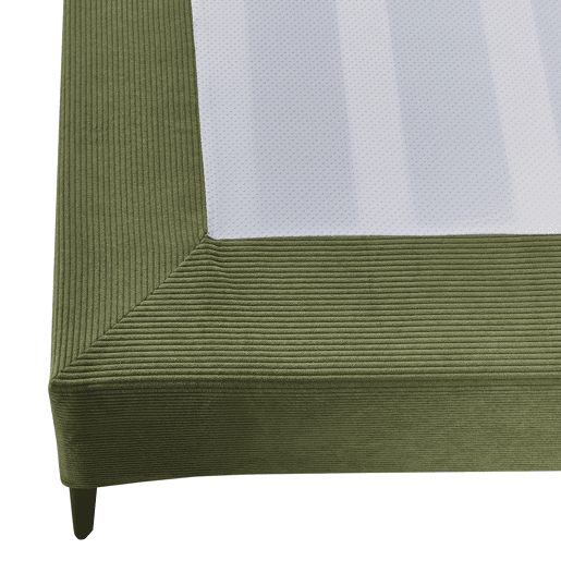 Cama de casal Lilla com estofo veludo cotelê 180x200 cm - Verde en.casa