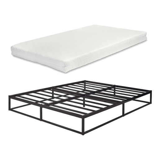 Cama metálica Trerunta com estrado e colchão 160x200 cm - Preto en.casa