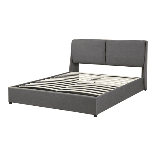 Cama de casal Lunner estrado rebatível 160x200cm - Cinzento escuro en.casa