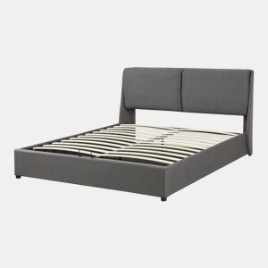 Cama de casal Lunner estrado rebatível 160x200cm - Cinzento escuro en.casa