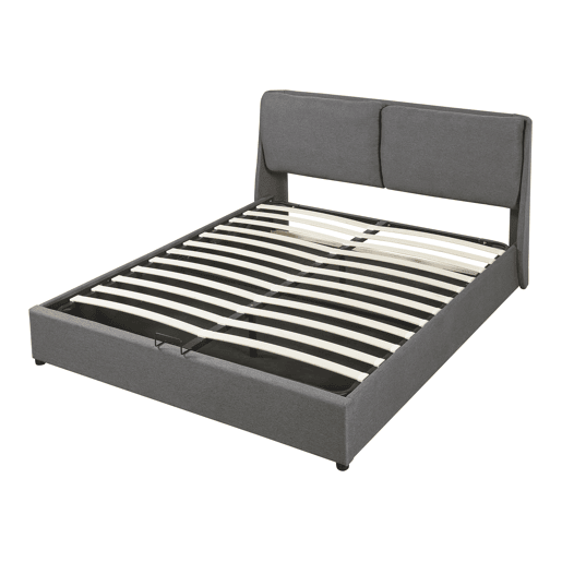 Cama de casal Lunner estrado rebatível 160x200cm - Cinzento escuro en.casa