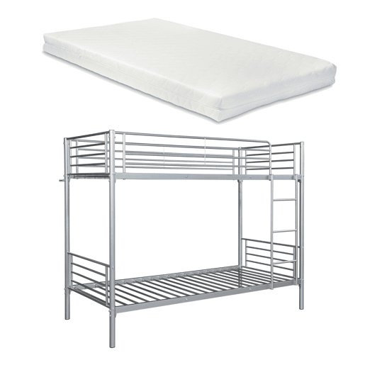 Beliche Soppsar para 2 pessoas com 2 colchões 90x200 cm - Prata en.casa Beliche Soppsar para 2 pessoas com 2 colchões 90x200 cm - Prata en.casa