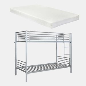 Beliche Soppsar para 2 pessoas com 2 colchões 90x200 cm - Prata en.casa