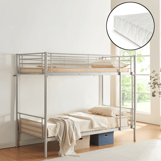 Beliche Soppsar para 2 pessoas com 2 colchões 90x200 cm - Prata en.casa Beliche Soppsar para 2 pessoas com 2 colchões 90x200 cm - Prata en.casa