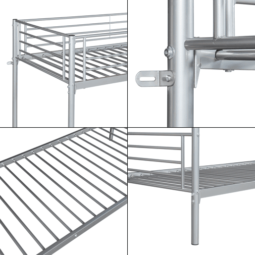 Beliche Soppsar para 2 pessoas com 2 colchões 90x200 cm - Prata en.casa Beliche Soppsar para 2 pessoas com 2 colchões 90x200 cm - Prata en.casa