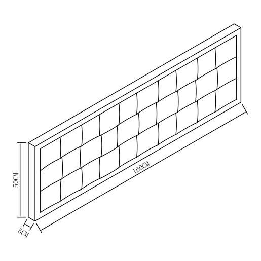 Cabeceira Tervo 160x5x50 cm veludo - Cinzento en.casa