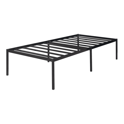 Cama metálica Vårdö com estrado 90x200 cm - Preto en.casa