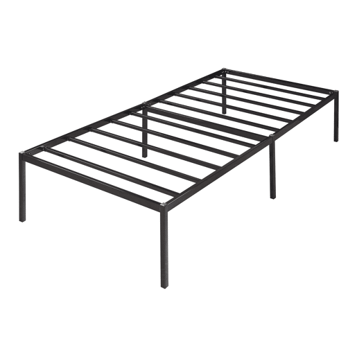 Cama metálica Vårdö com estrado 90x200 cm - Preto en.casa