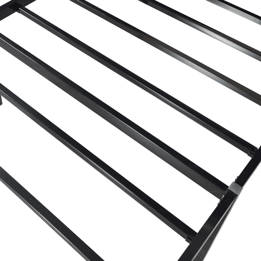 Cama metálica Vårdö com estrado 90x200 cm - Preto en.casa