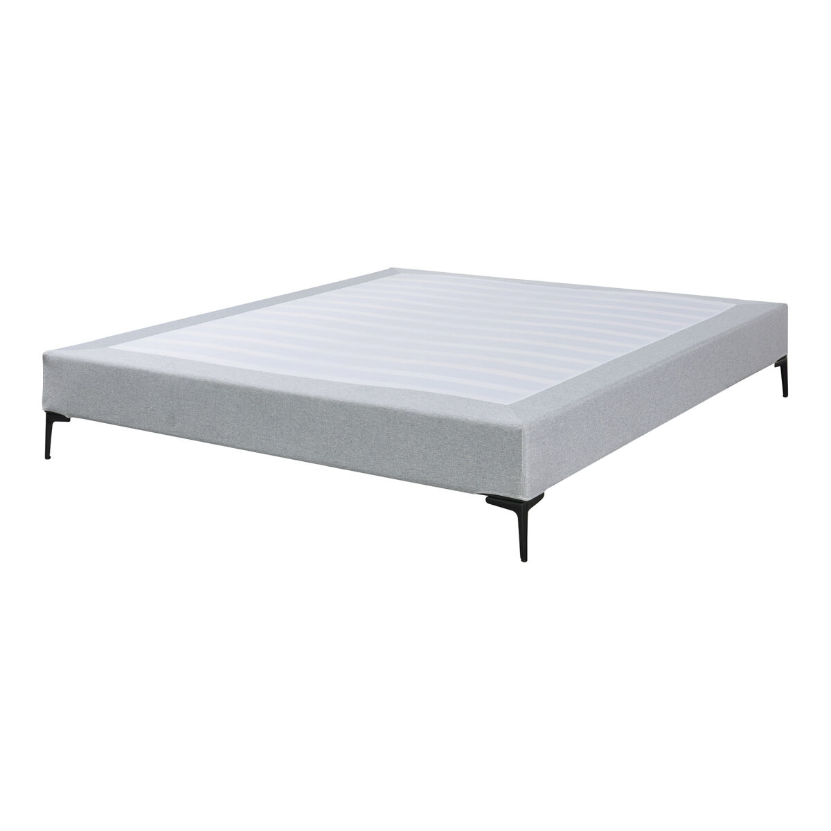 Cama doble lilla con revestimiento de textil 160x200 cm - gris claro [en.casa]