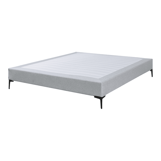 Cama de casal Lilla com estofo têxtil 160x200 cm - Cinzento claro en.casa
