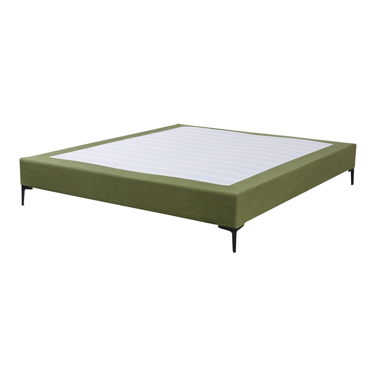 Cama doble lilla con revestimiento de pana 160x200 cm - verde [en.casa]