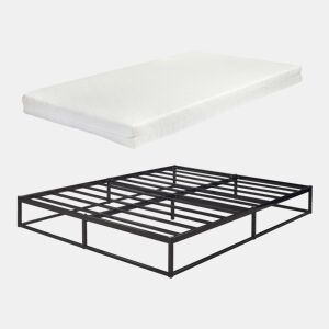 Cama metálica Trerunta com estrado e colchão 180x200 cm - Preto en.casa