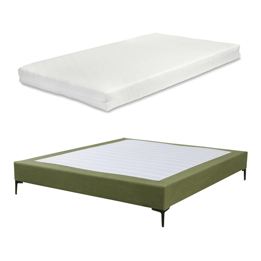 Cama de casal Lilla com colchão 160x200 cm Veludo cotelê - Verde en.casa