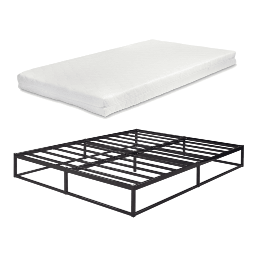 Cama metálica Trerunta com estrado e colchão 140x200 cm - Preto en.casa