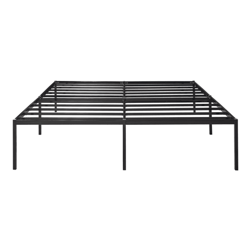 Cama metálica Vårdö com estrado e colchão 180x200 cm - Preto en.casa