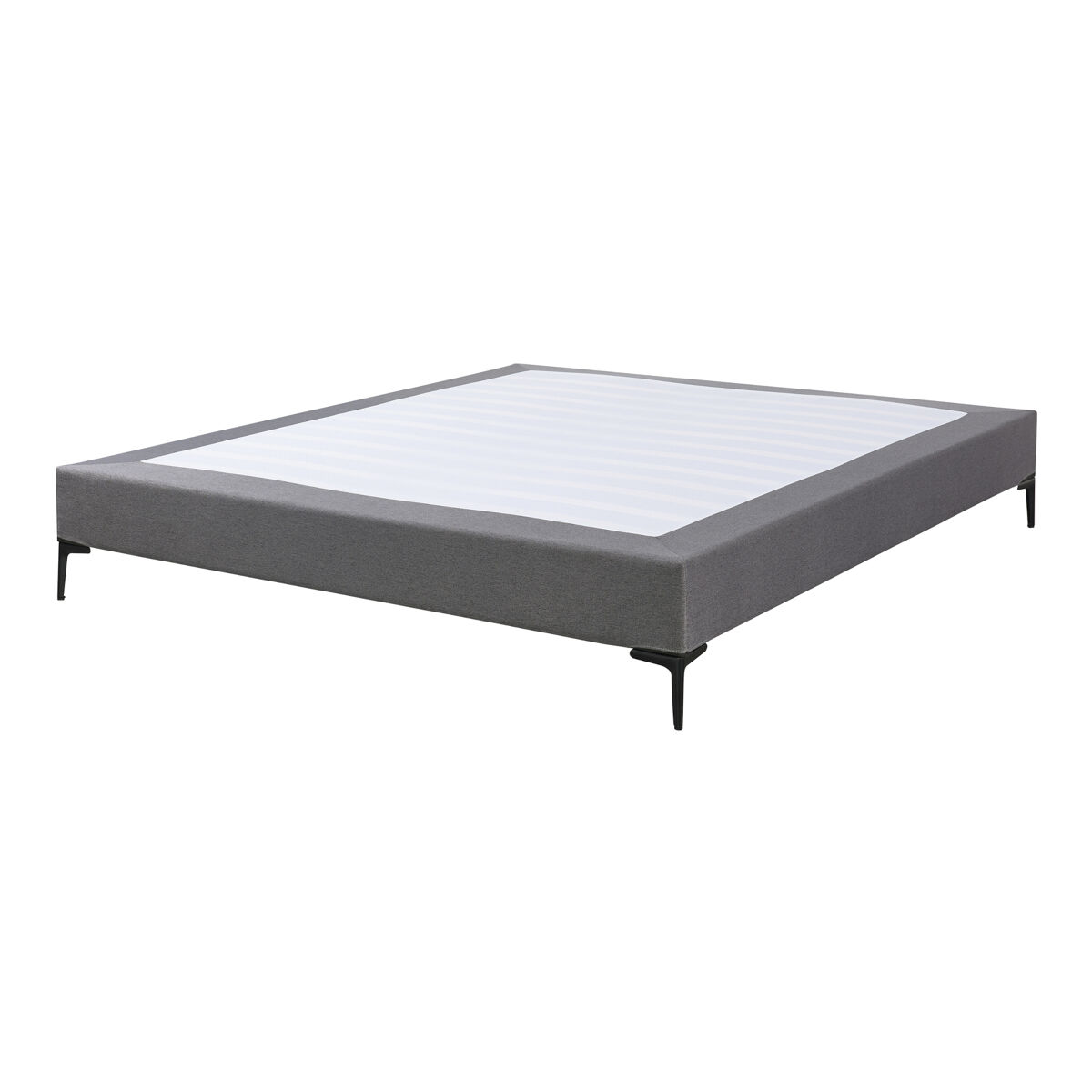 Cama doble lilla con revestimiento de textil 160x200 cm - gris oscuro [en.casa]