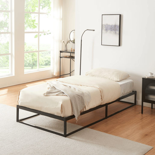 Cama metálica Trerunta com estrado 90x200 cm - Preto en.casa