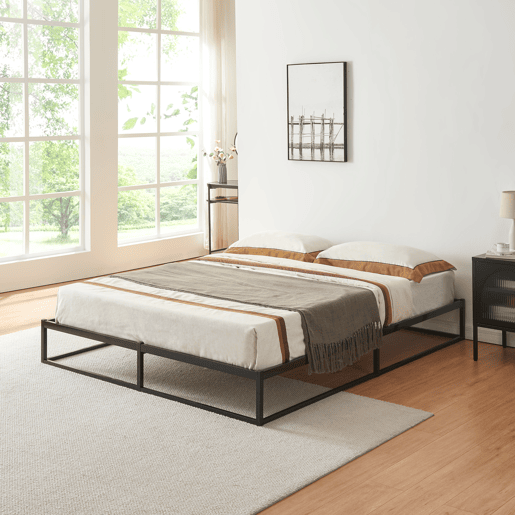 Cama metálica Trerunta com estrado 140x200 cm - Preto en.casa