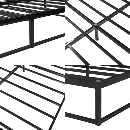 Cama metálica Trerunta com estrado 140x200 cm - Preto en.casa