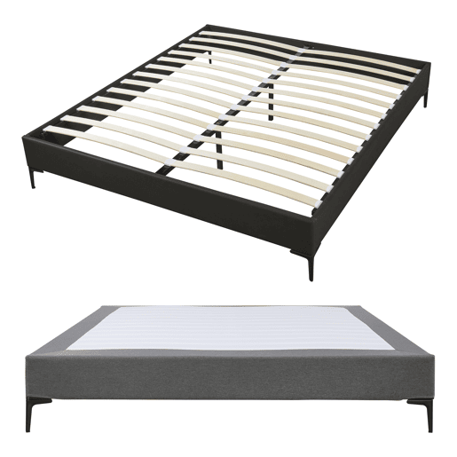 Cama de casal Lilla com colchão 180x200 cm Têxtil - Cinzento escuro en.casa